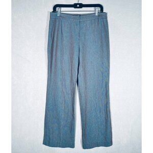 Lafayette NY Womens Pants 8 Blue Linen Wide Leg Old Money Quiet Luxury Shiny